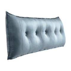 Rectangular Headboard Reading Body Pillow Velvet-Gray