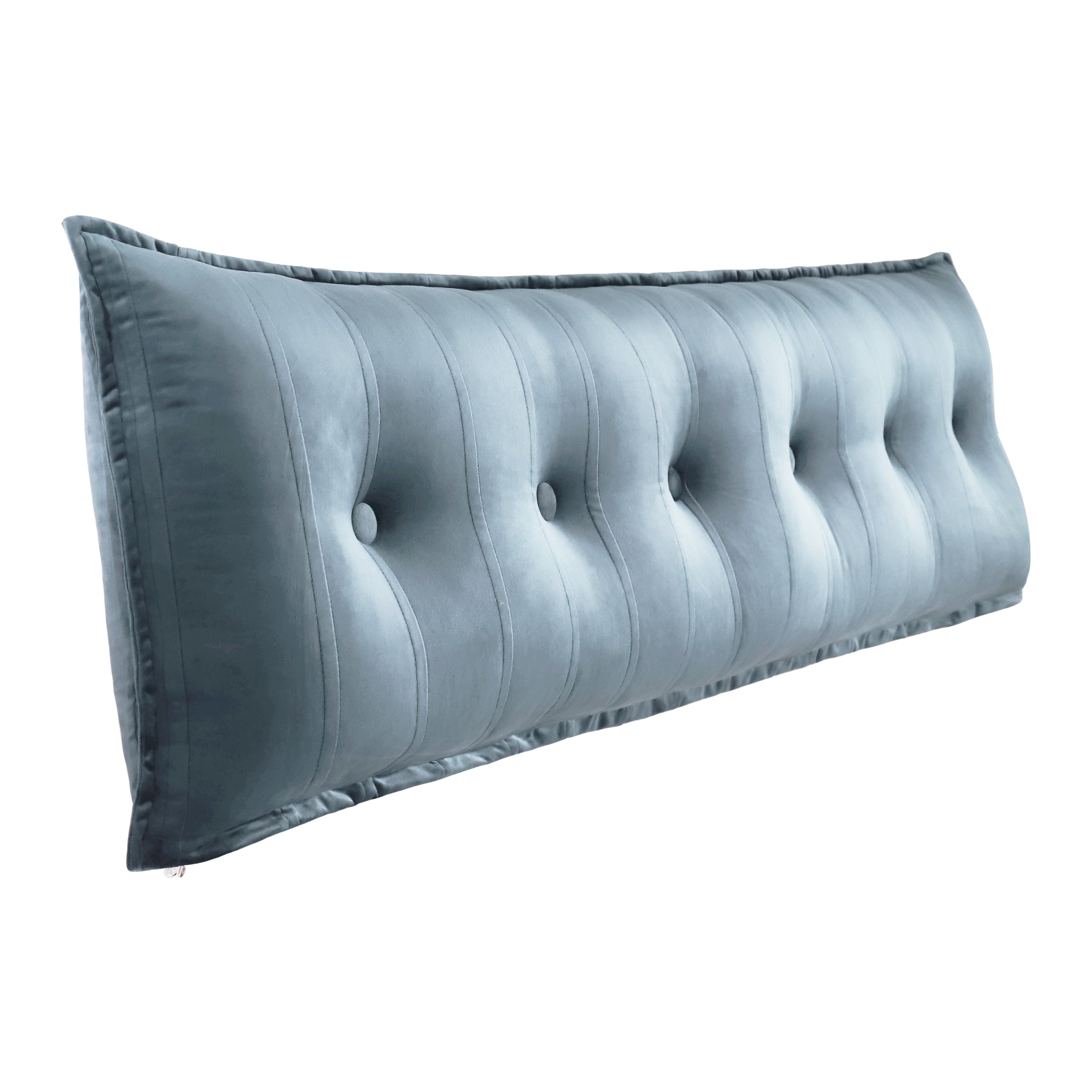 Rectangular Headboard Reading Body Pillow Velvet-Gray