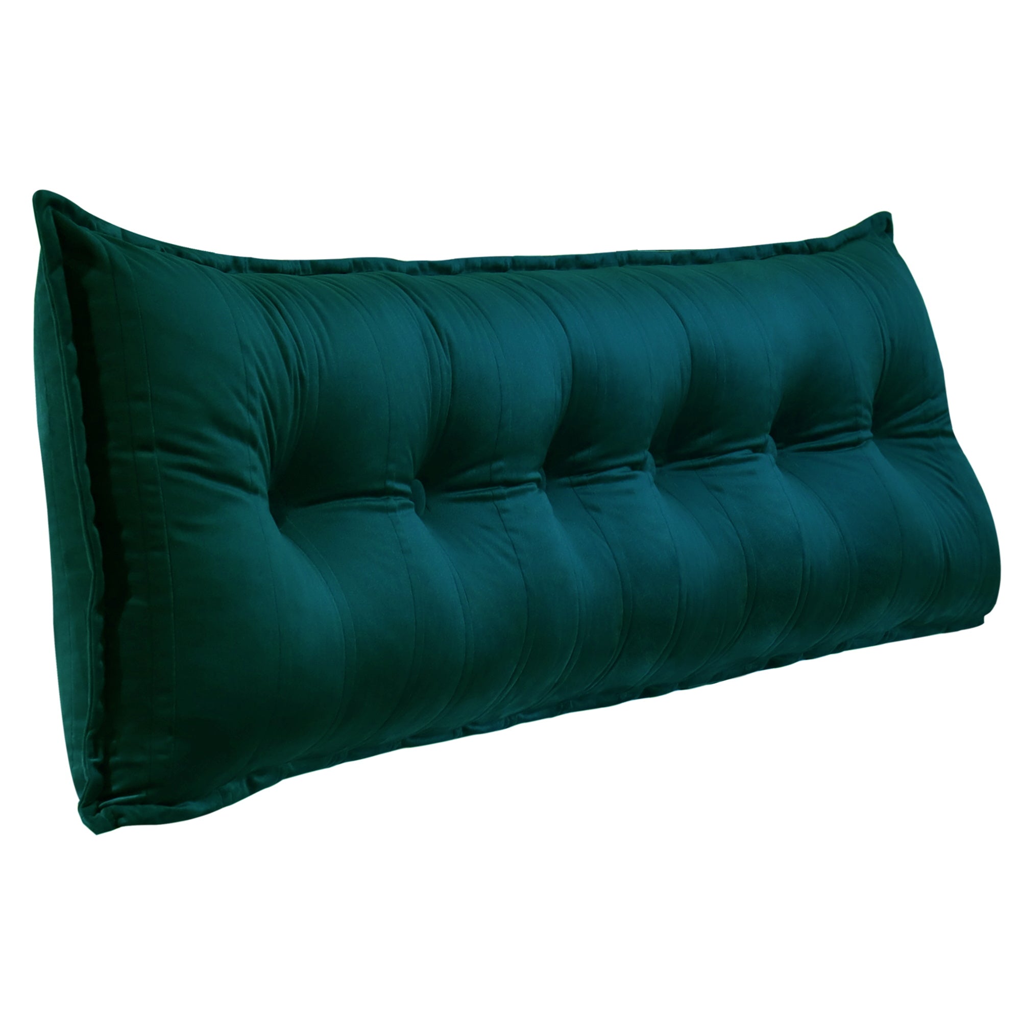 Rectangular Headboard Reading Body Pillow Velvet-Cyan