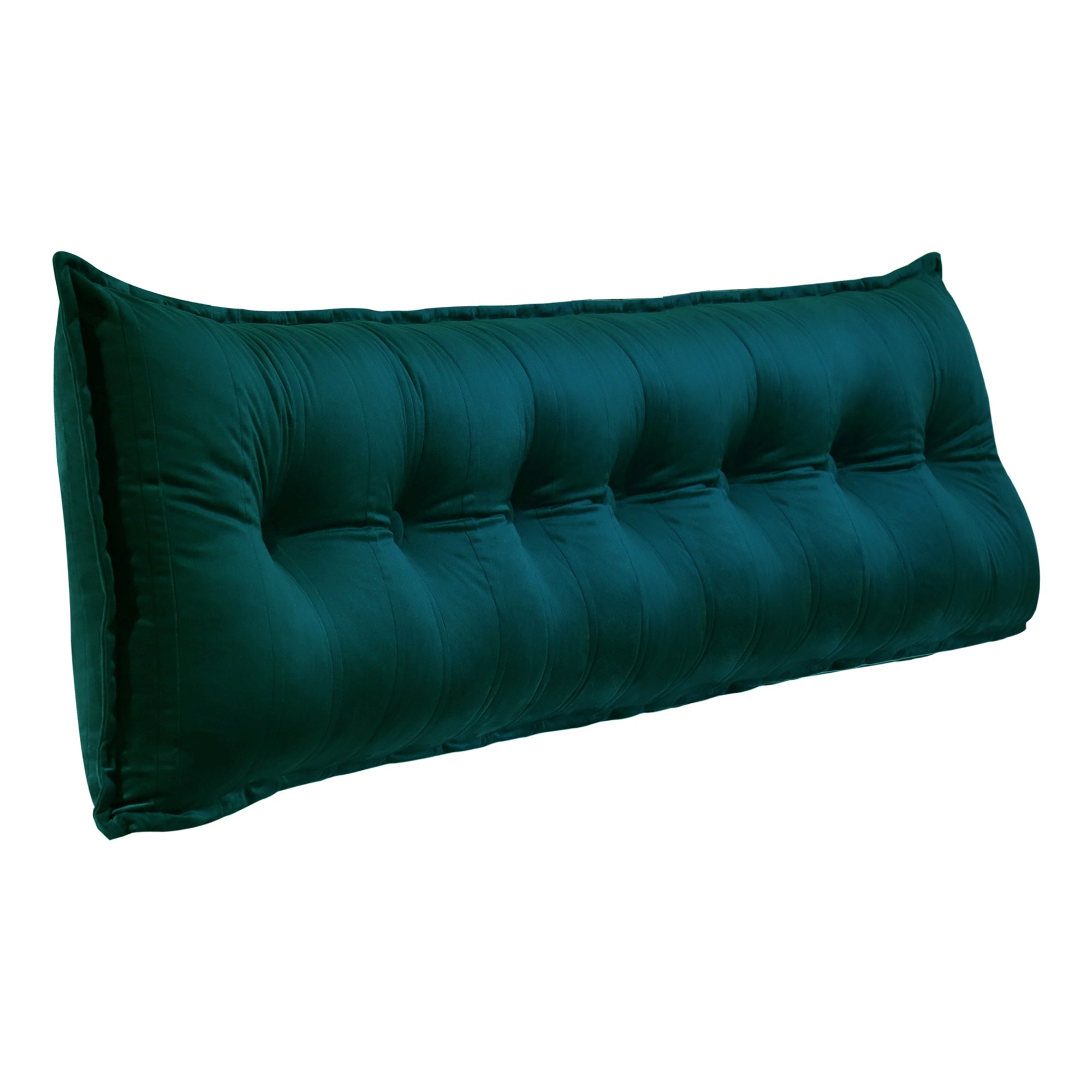 Rectangular Headboard Reading Body Pillow Velvet-Cyan