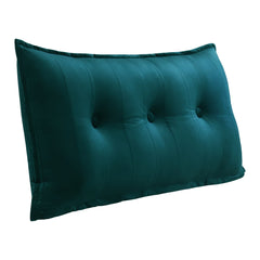 Rectangular Headboard Reading Body Pillow Velvet-Cyan