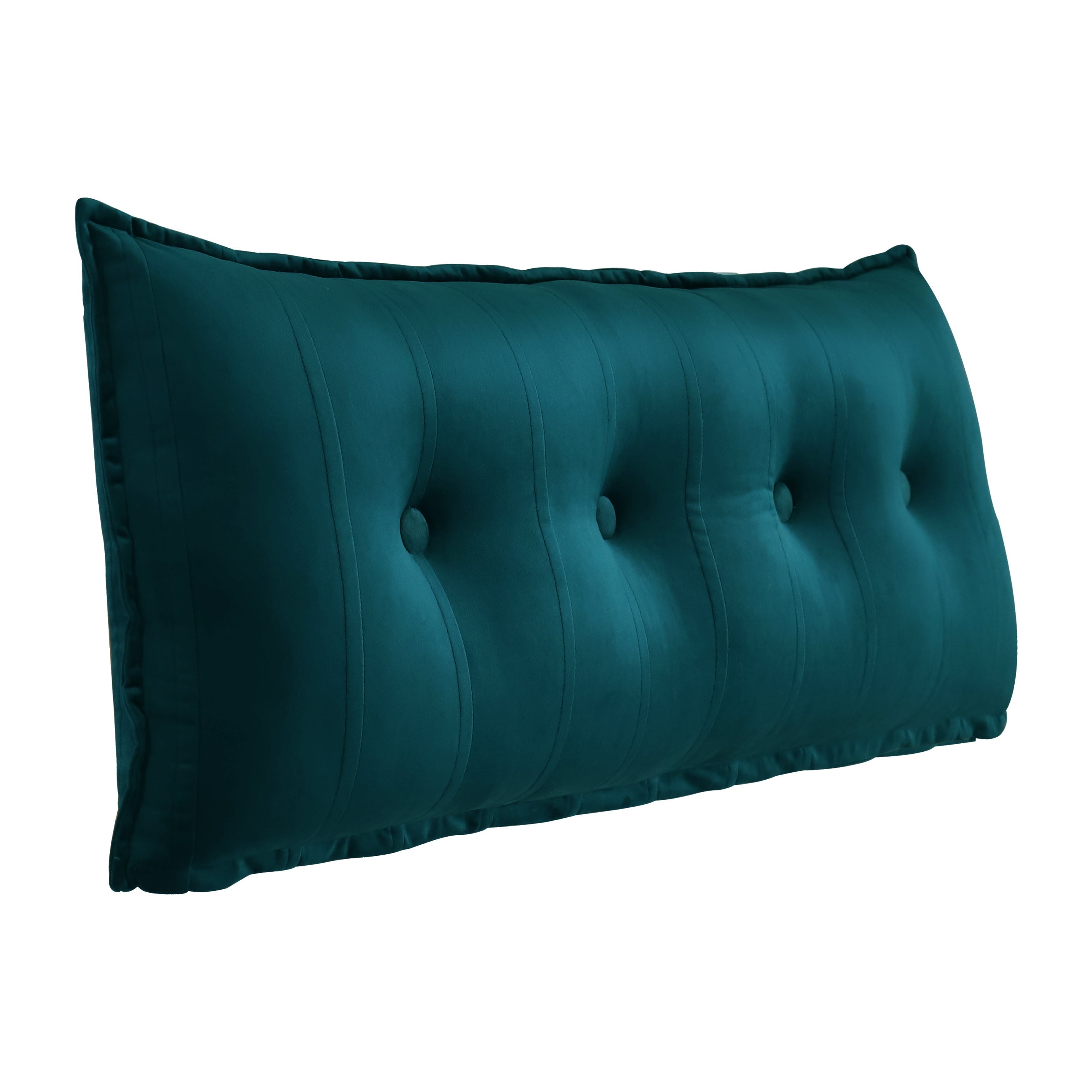 Rectangular Headboard Reading Body Pillow Velvet-Cyan