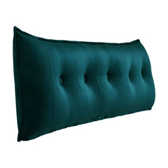 Rectangular Headboard Reading Body Pillow Velvet-Cyan