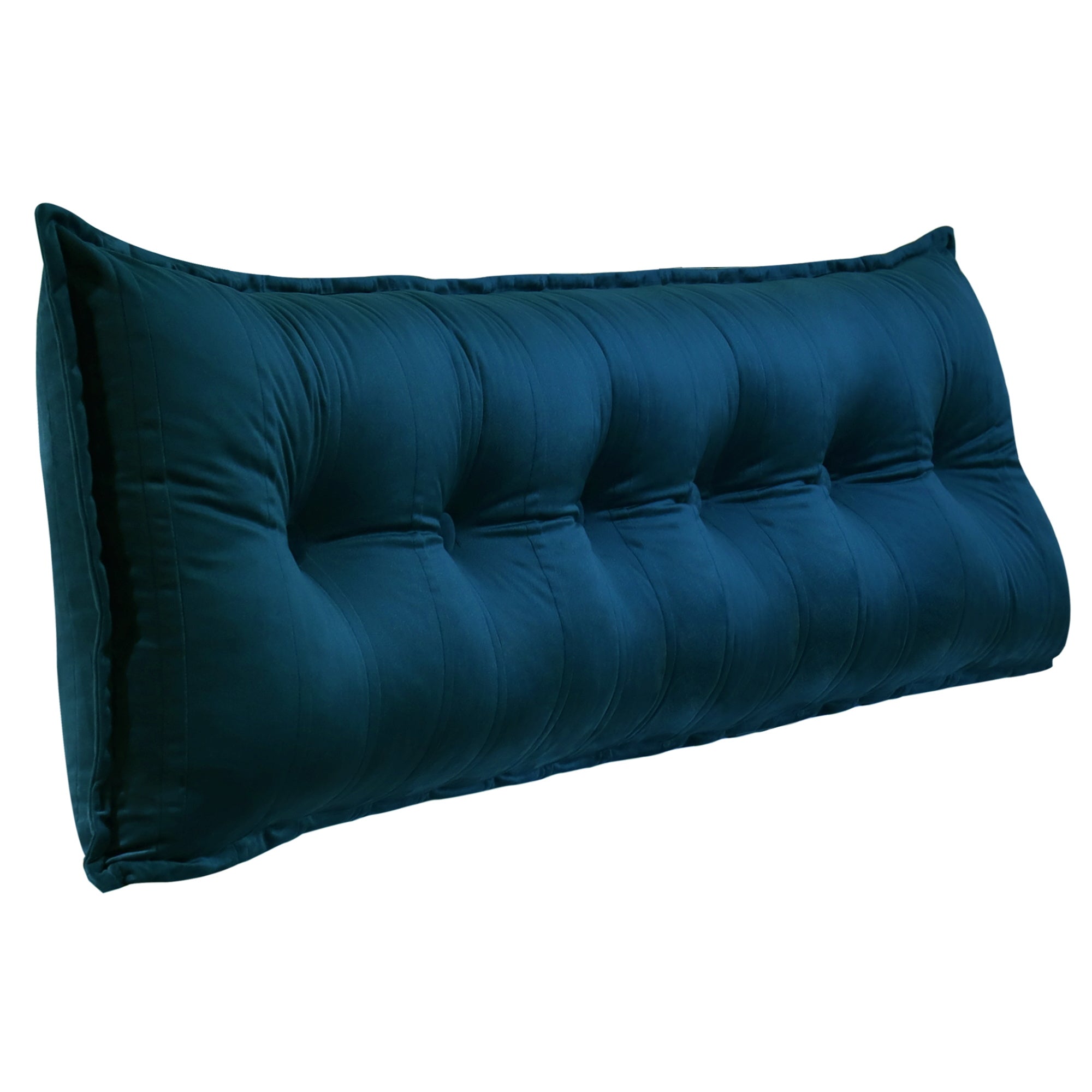 Rectangular Headboard Reading Body Pillow Velvet-Deep Blue