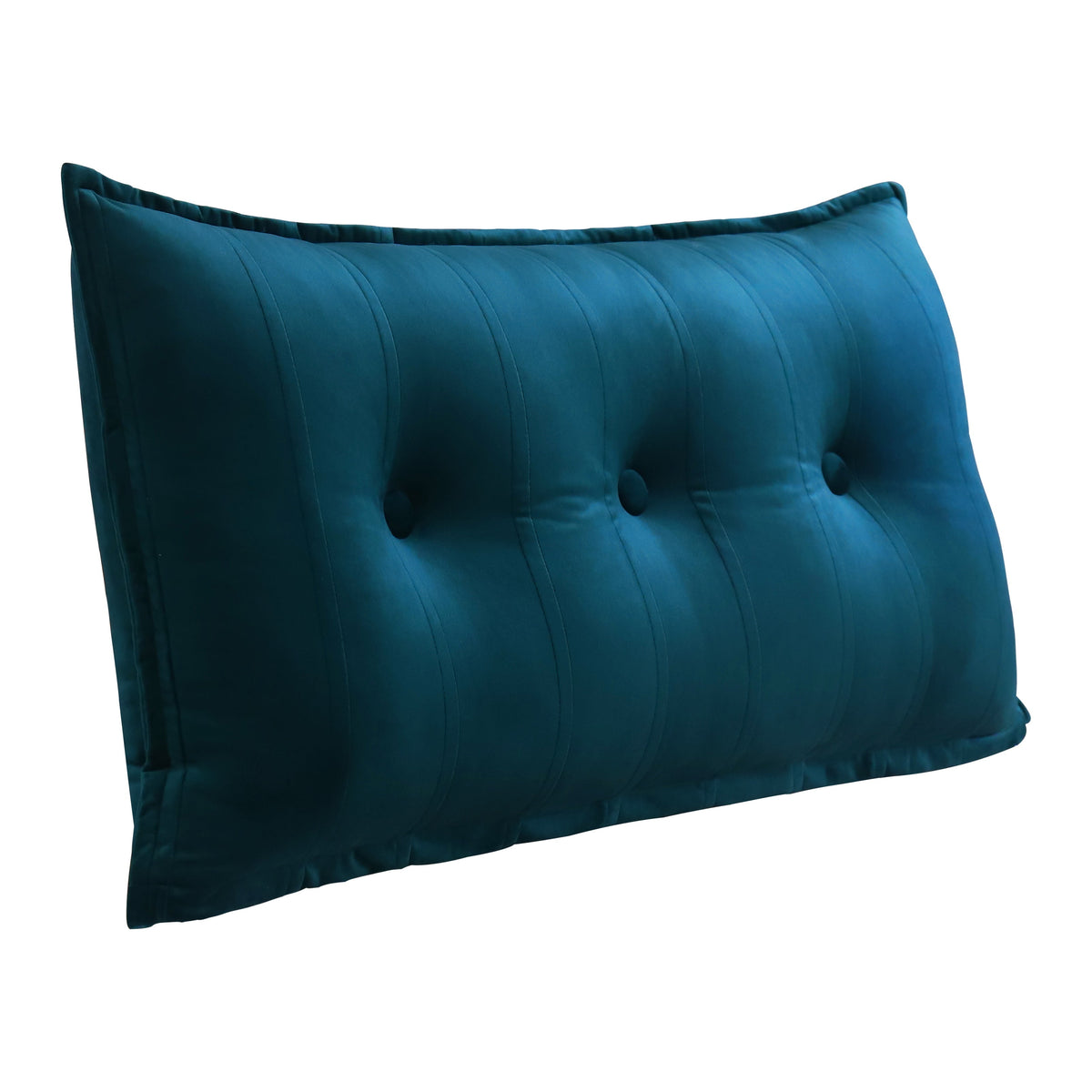 Rectangular Headboard Reading Body Pillow Velvet-Deep Blue