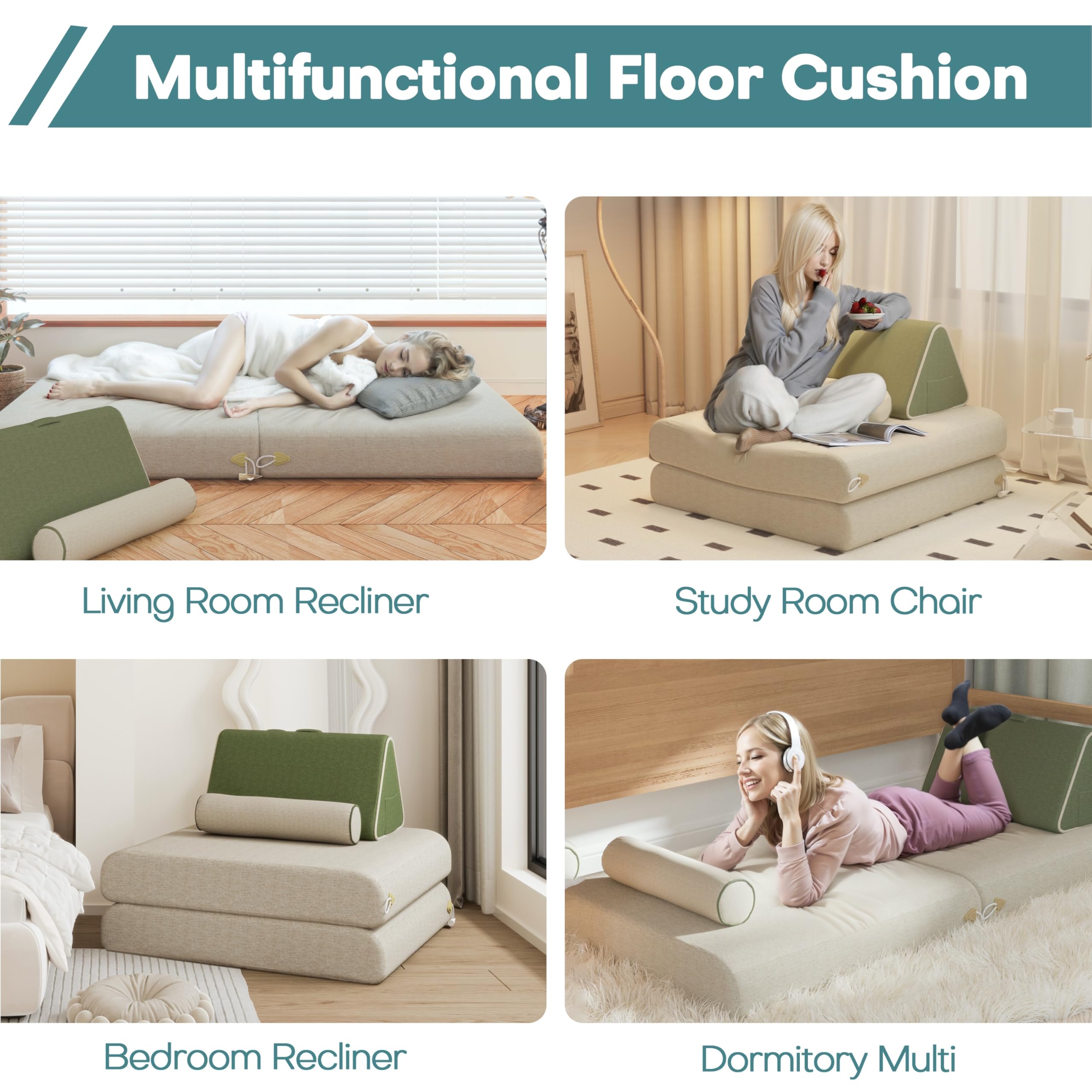FlexiFold Adjustable Floor Sofa,36"