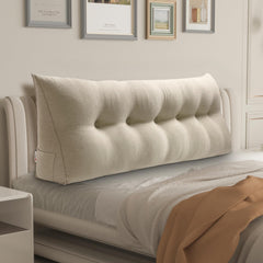 Triangular Headboard Pillow with Removable 85% Linen 15% Cotton Blend Cover——Natural