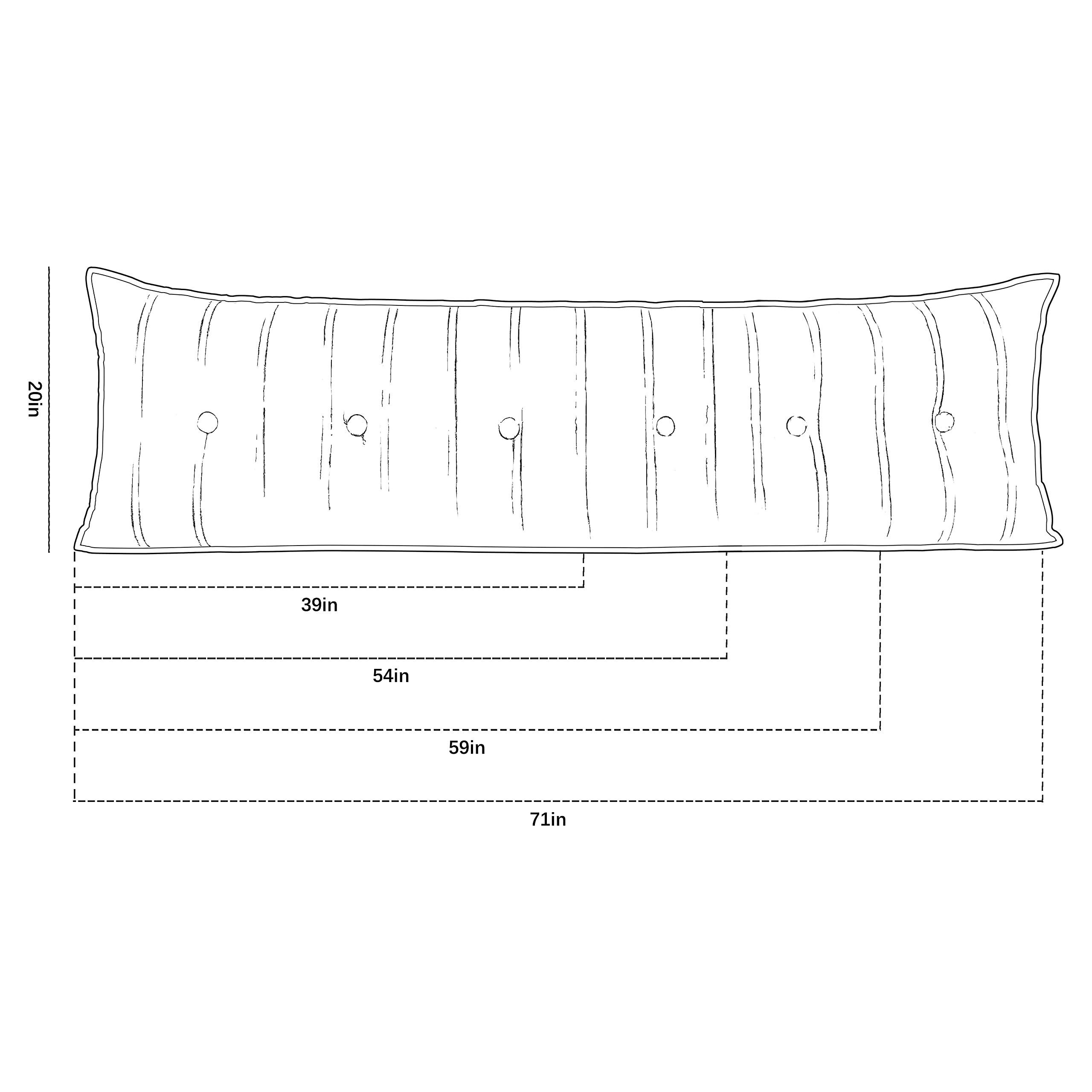 Rectangular Headboard Reading Body Pillow Linen-Gray