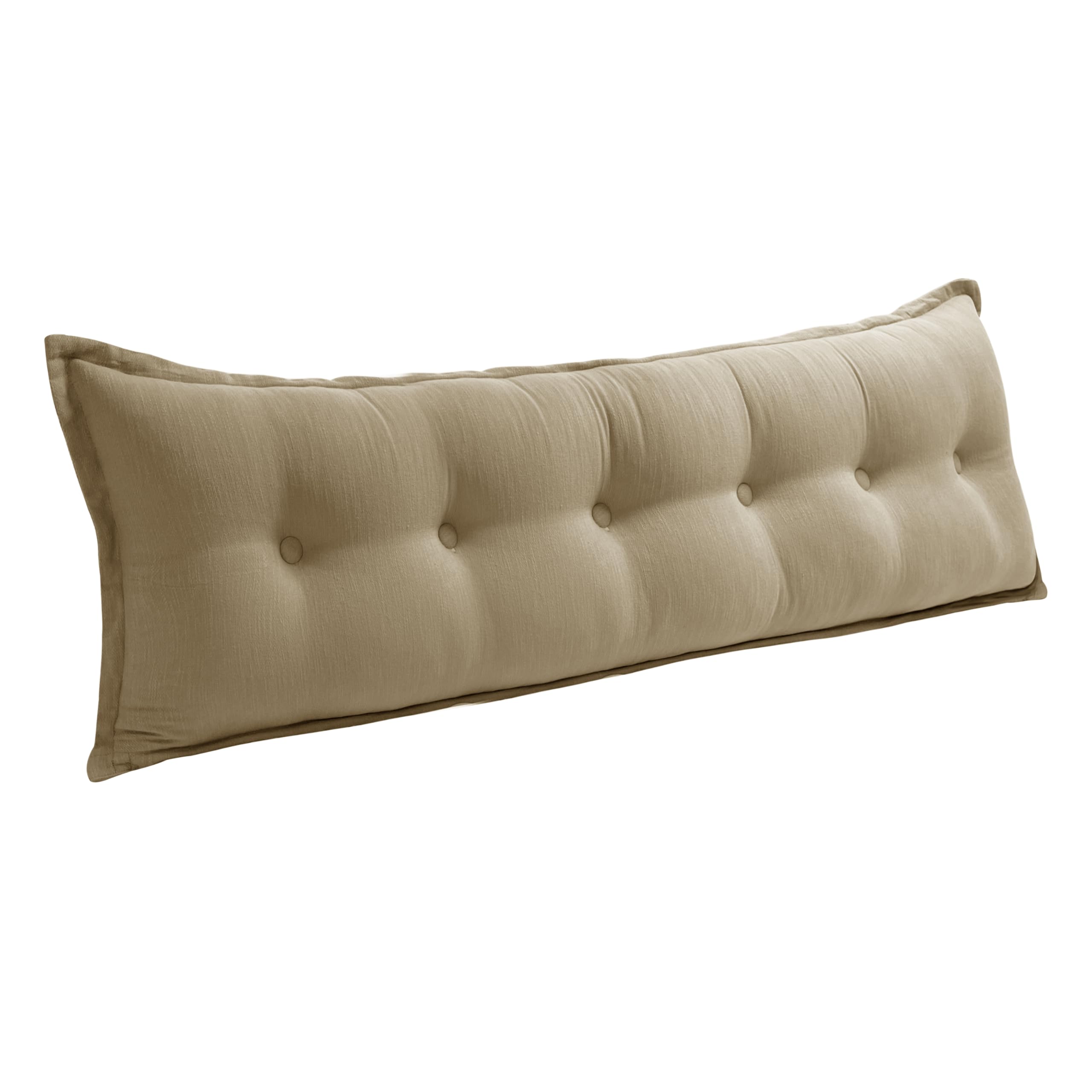 Rectangular Headboard Pillow 85% Linen & 15% Cotton Blend——Light Brown