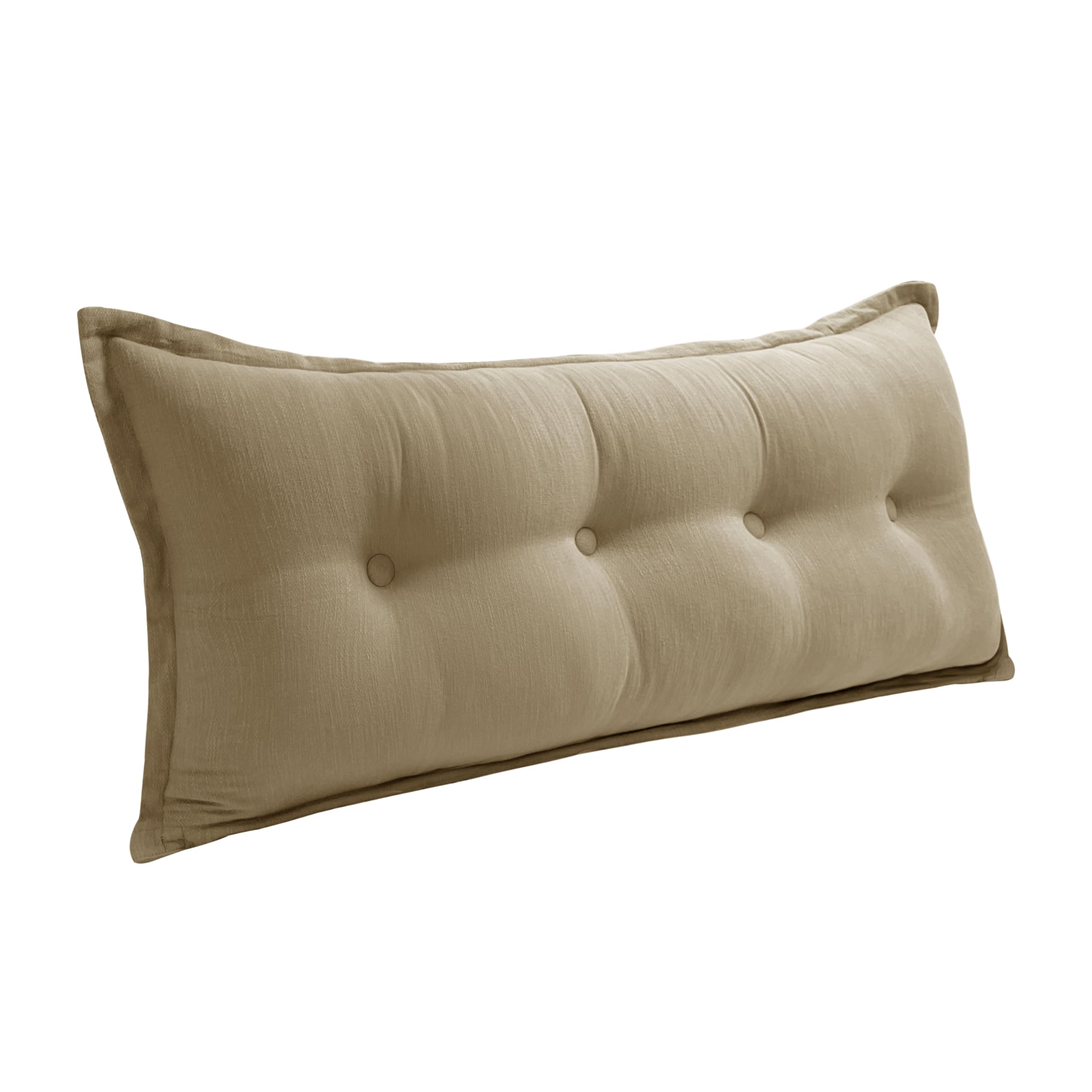 Rectangular Headboard Pillow 85% Linen & 15% Cotton Blend——Light Brown