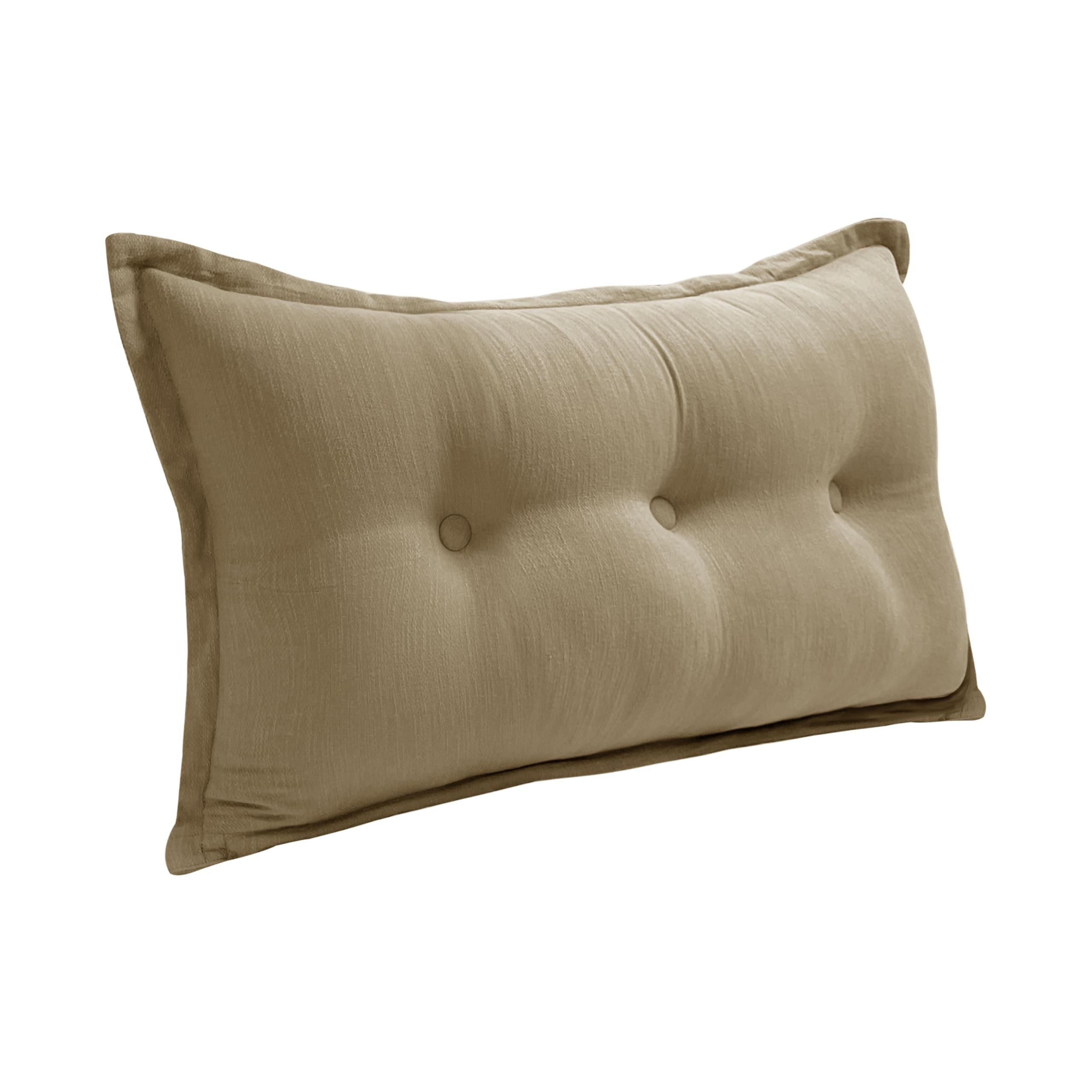 Rectangular Headboard Pillow 85% Linen & 15% Cotton Blend——Light Brown