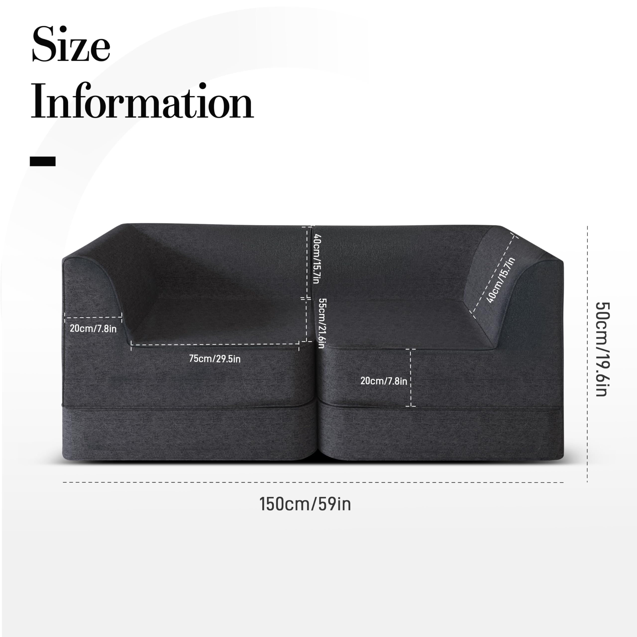 Customizable Modular Loveseat Sectional Sofa