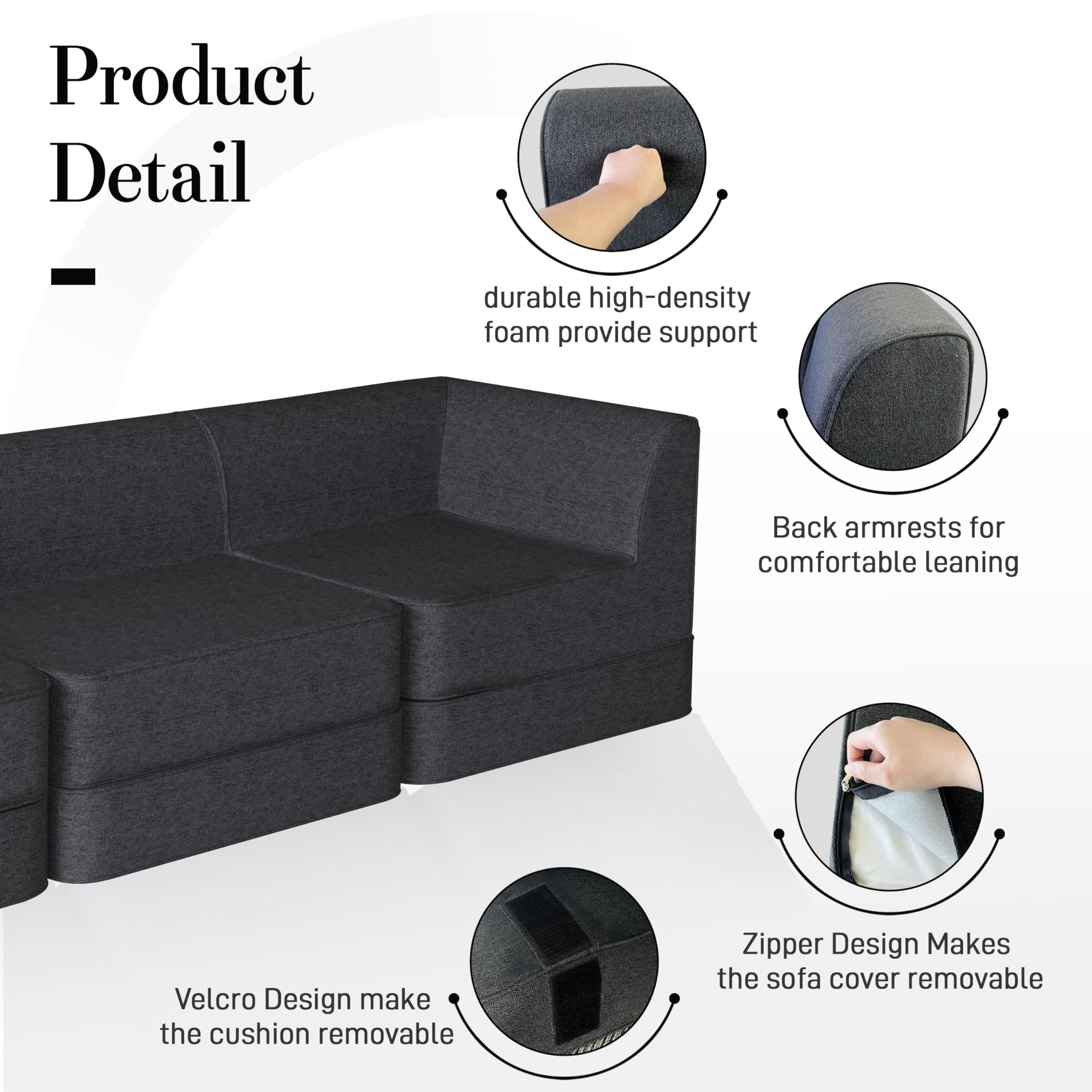 Customizable Modular Loveseat Sectional Sofa