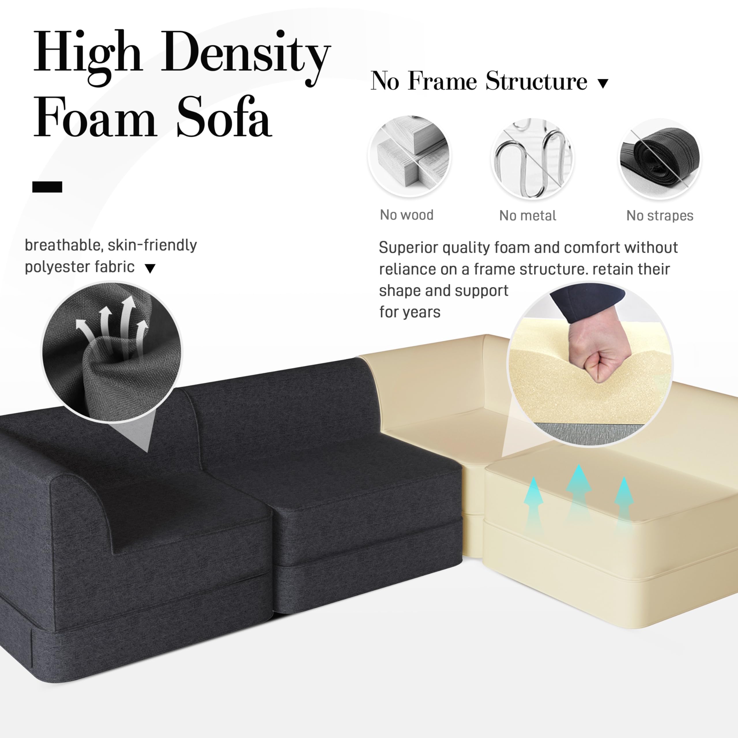 Customizable Modular Loveseat Sectional Sofa