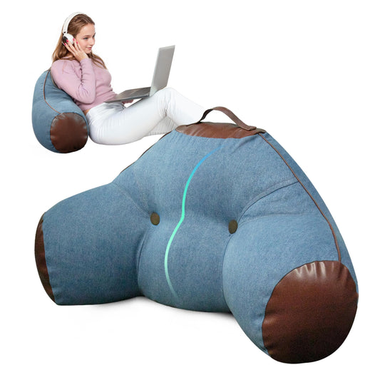 Denim Backrest Pillow with Arms