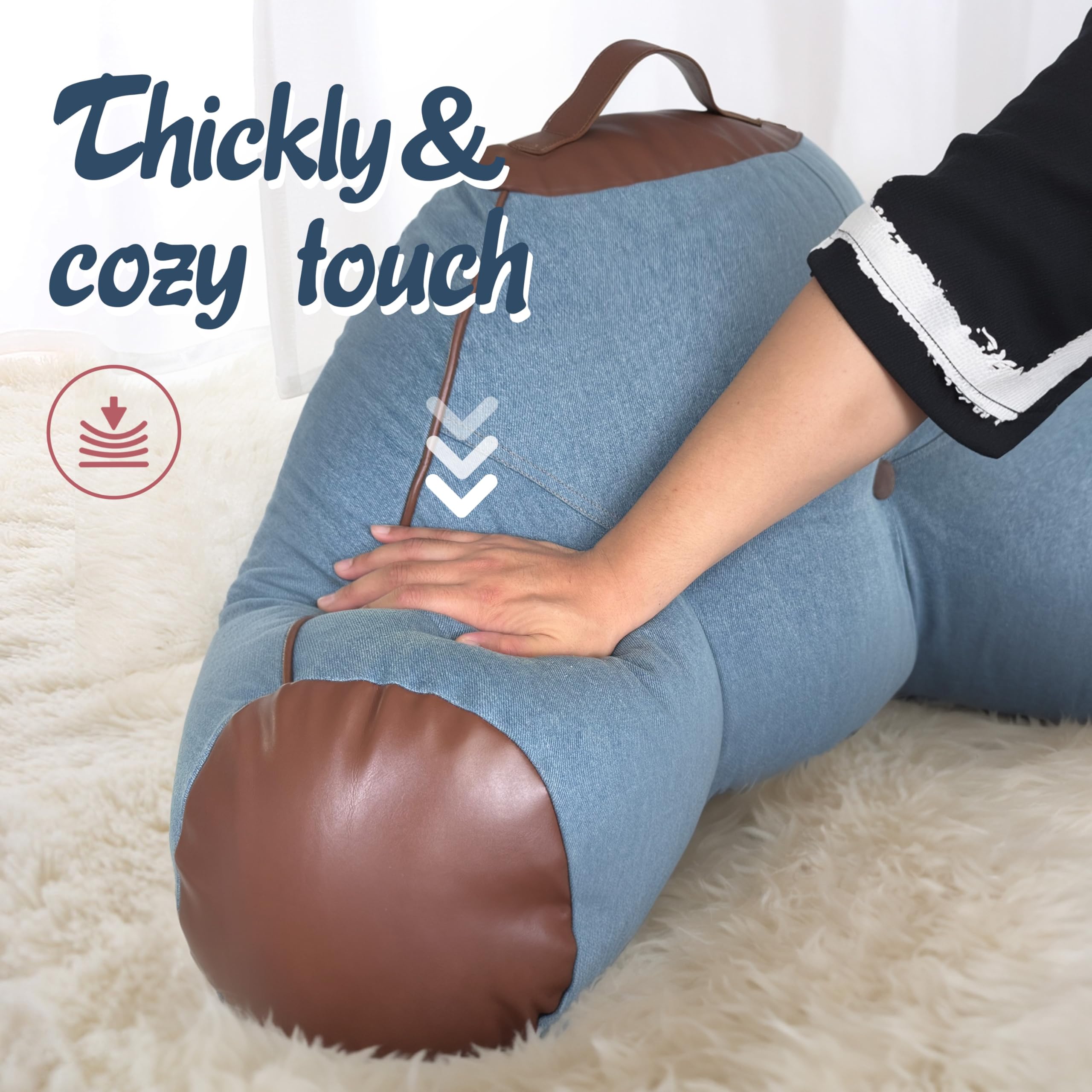 Denim Backrest Pillow with Arms