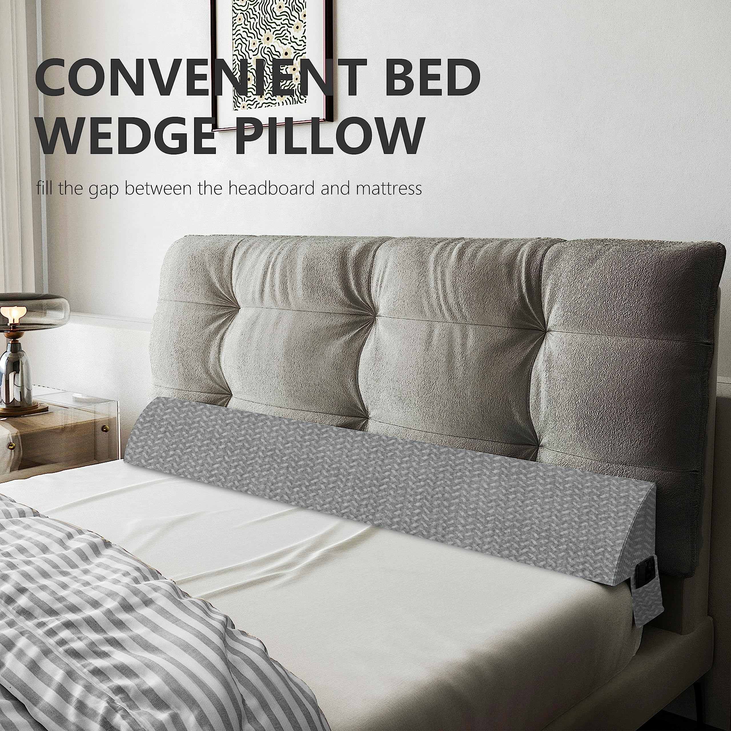 Wedge Large Headboard Pillow Grey