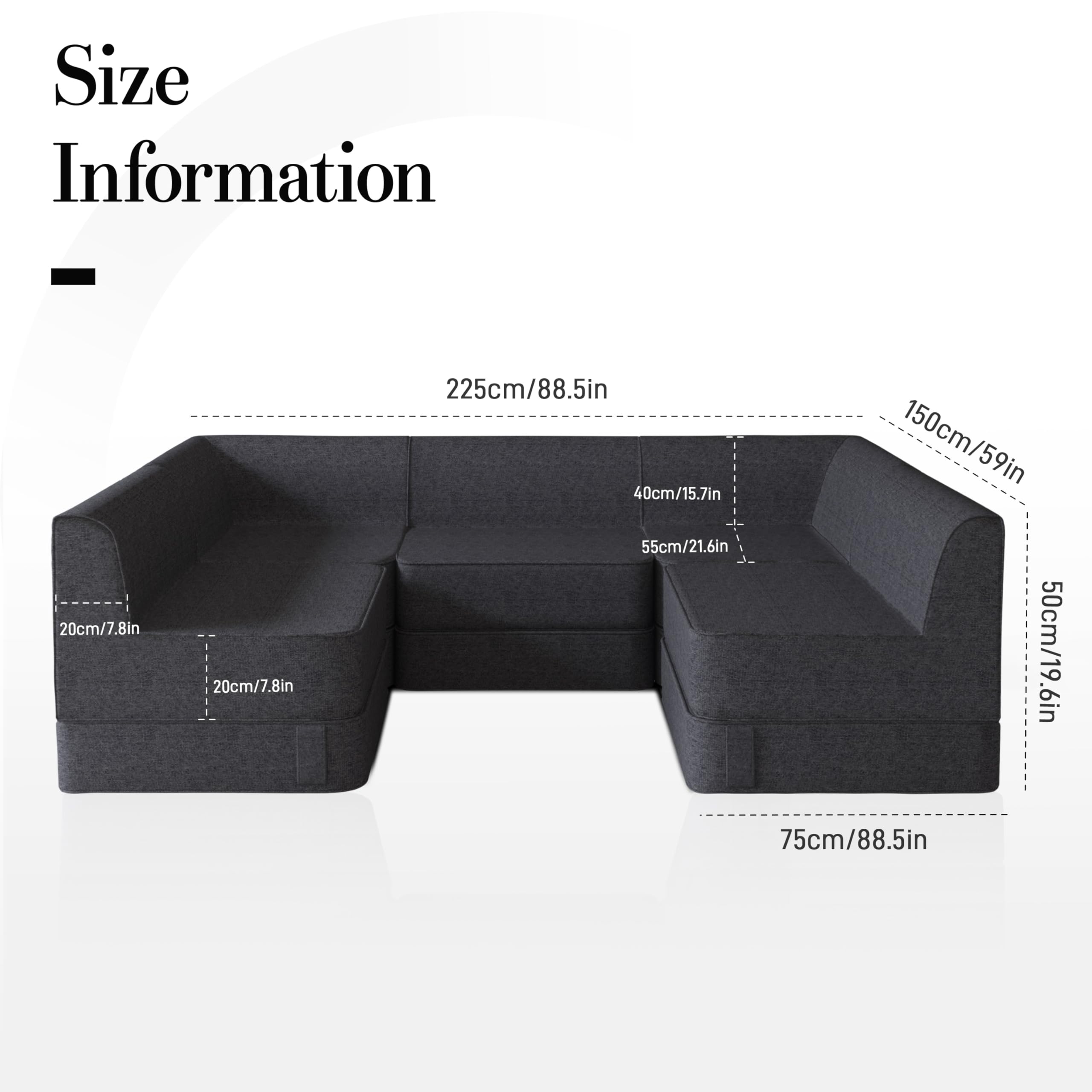 U-Shaped Modular Sectional Sofa