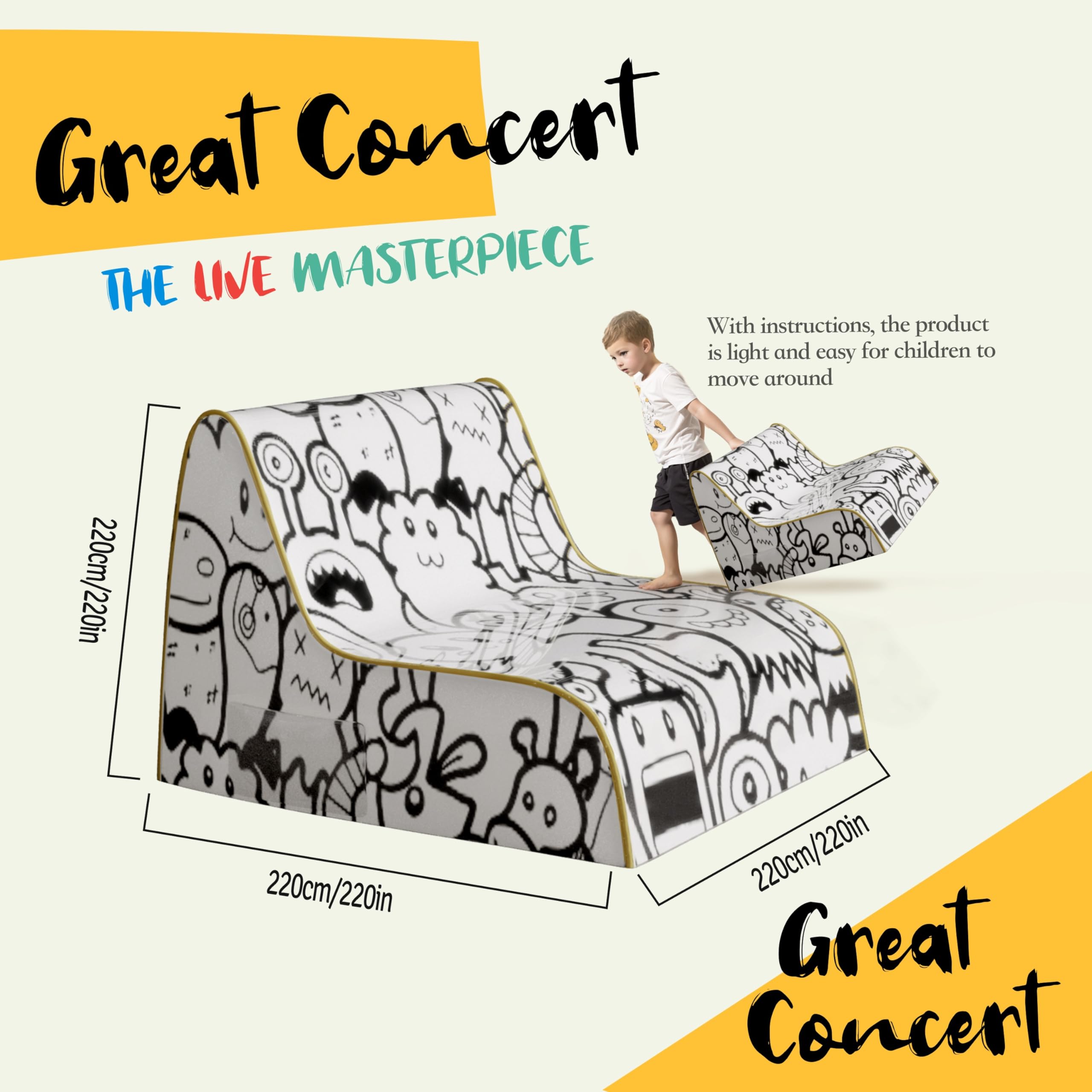 SketchPad Kids Doodle Sofa – White