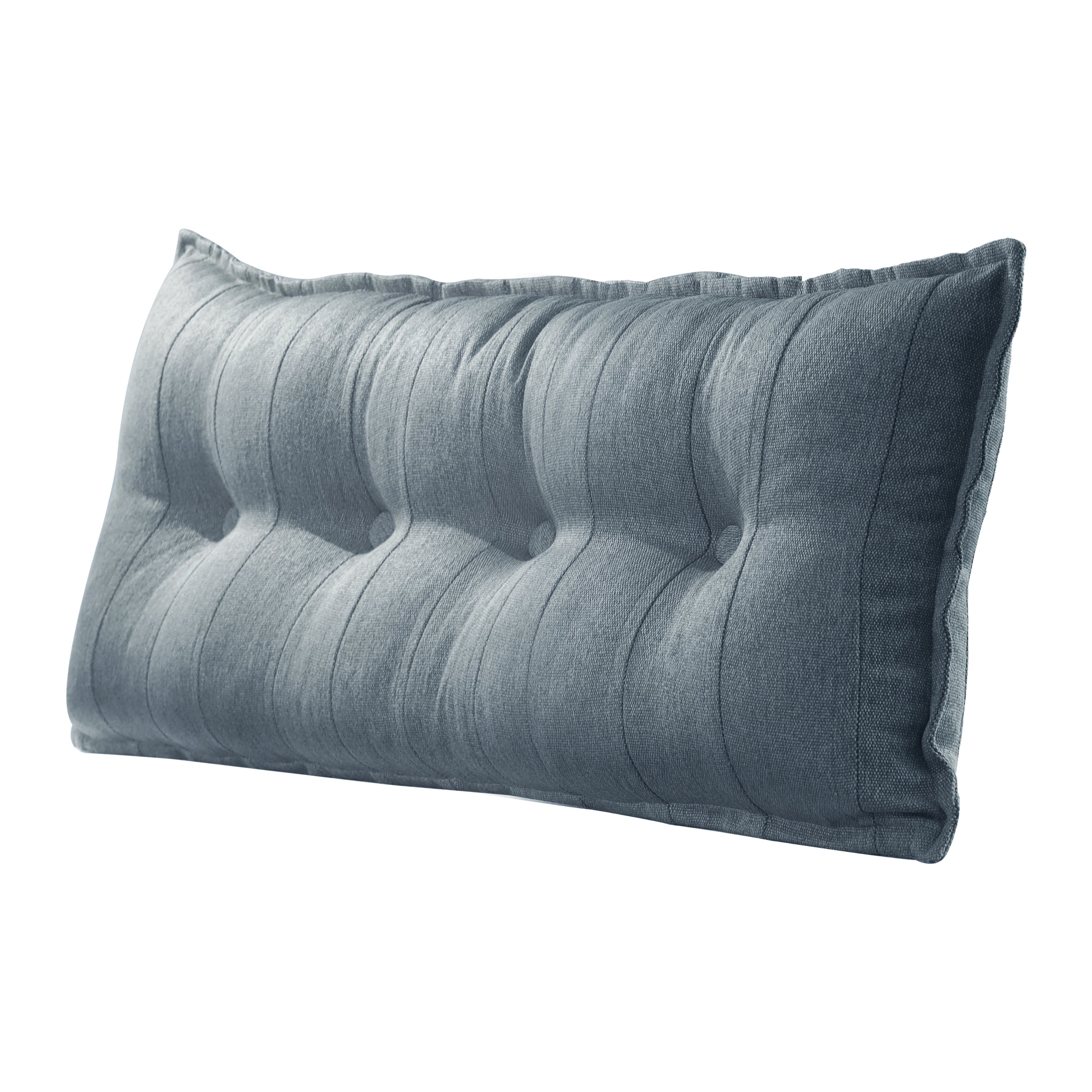 Rectangular Headboard Reading Body Pillow Linen-Gray