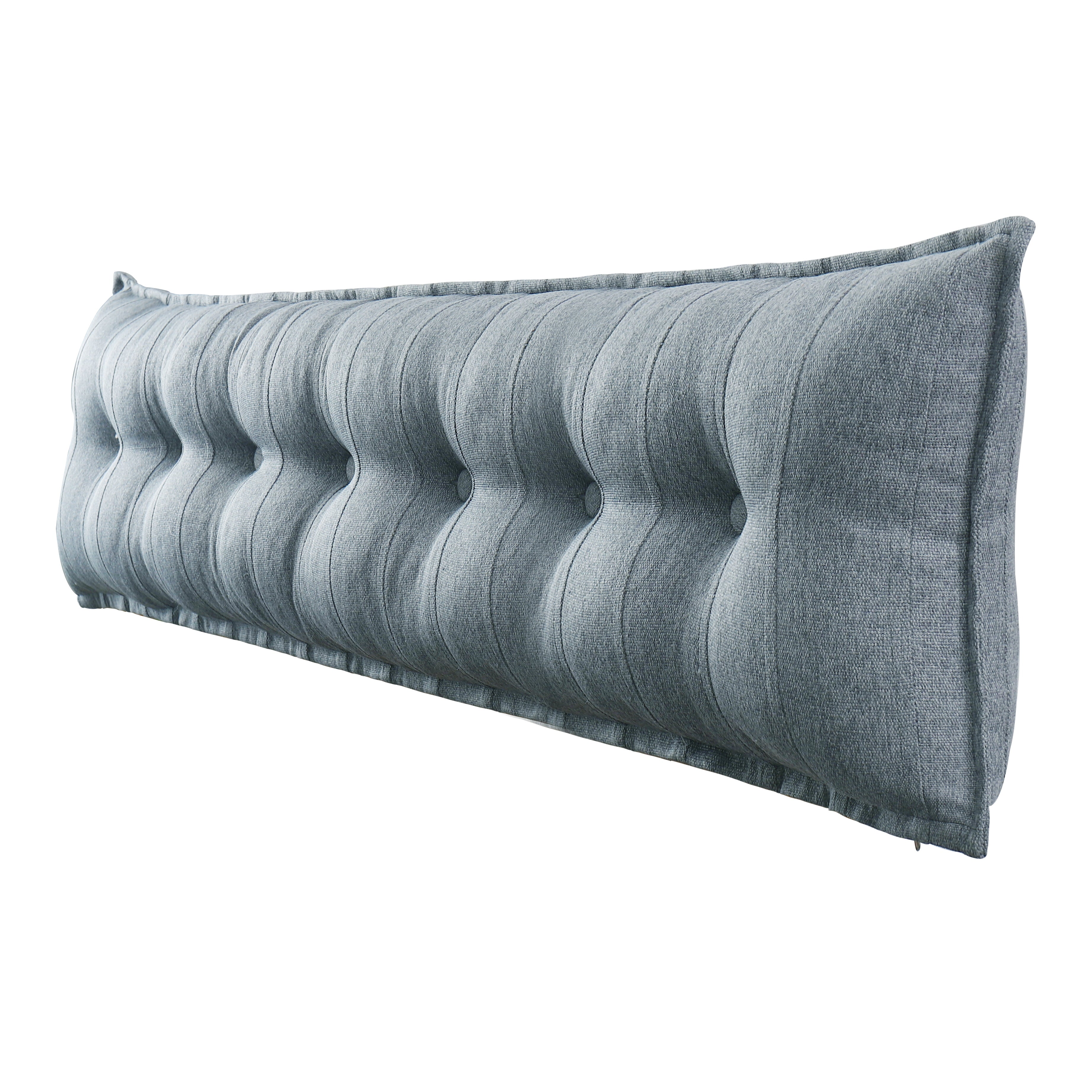 Rectangular Headboard Reading Body Pillow Linen-Gray