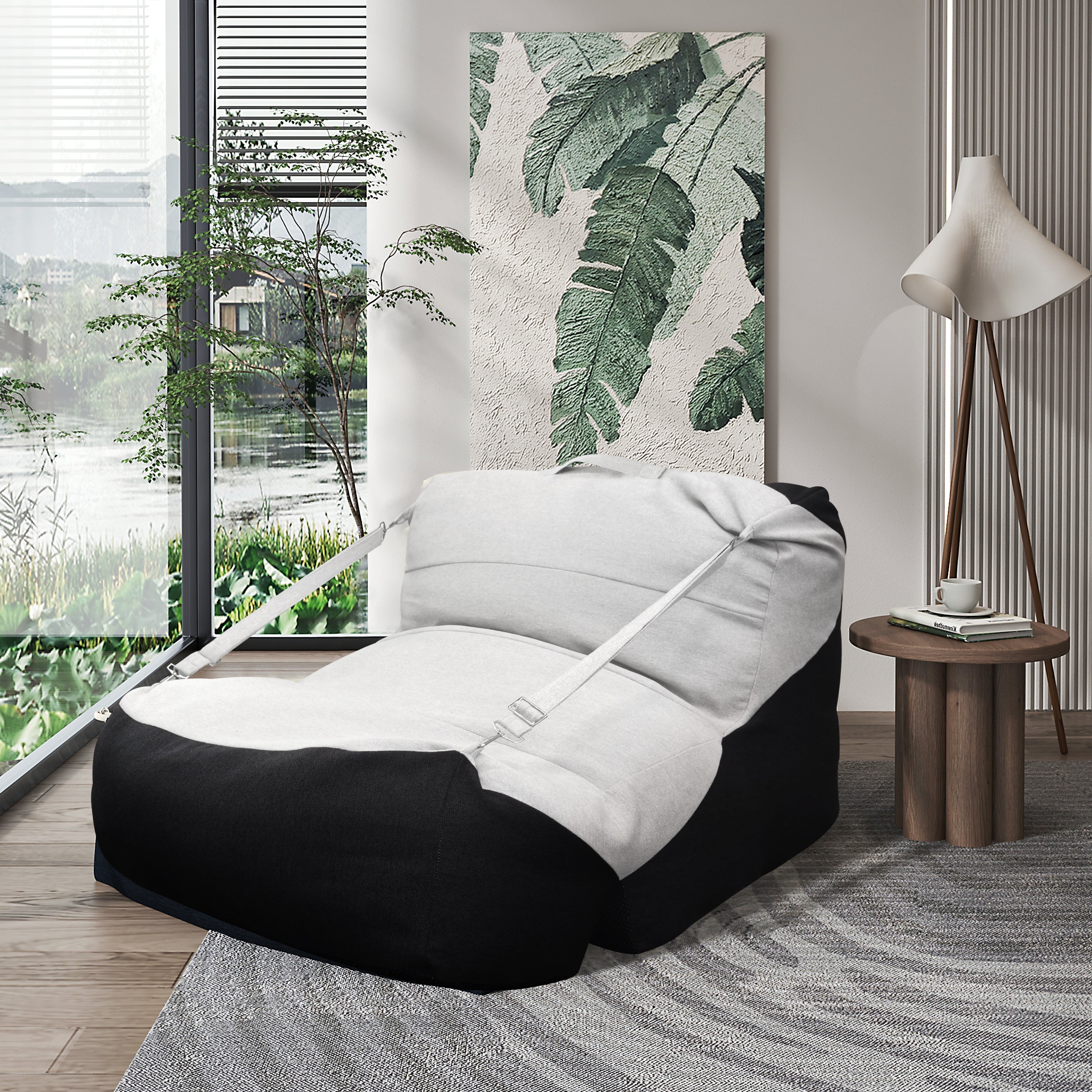 Shoe-Shaped Linen Floor Sofa