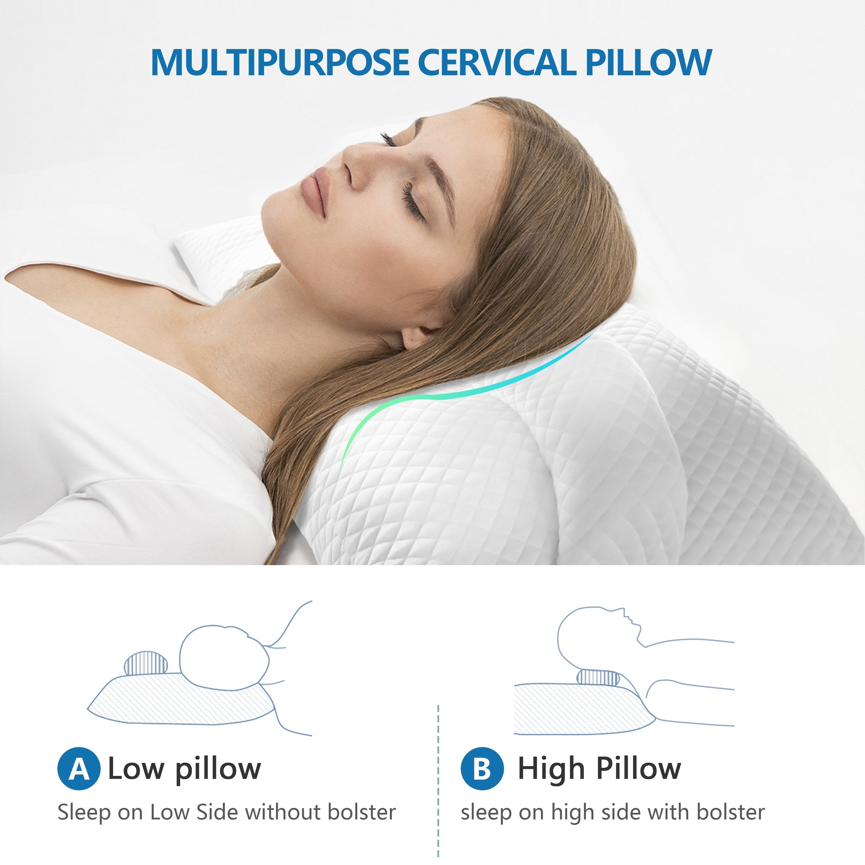 Johnear Ideal Cervical Pillows Ergonomic Neck Support Pillow
