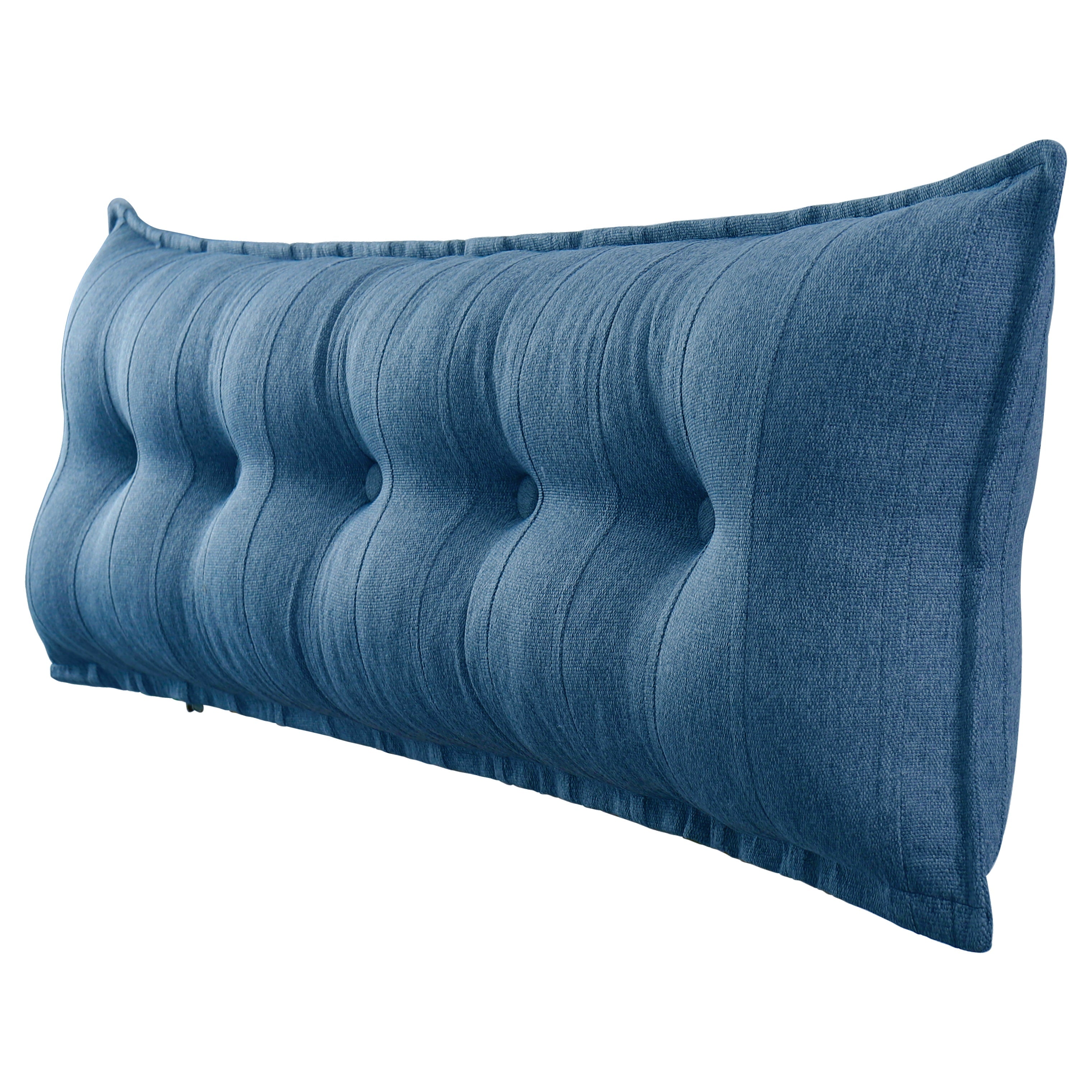 Rectangular Headboard Reading Body Pillow Linen-Blue