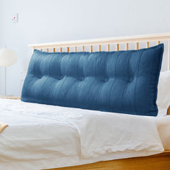 Rectangular Headboard Reading Body Pillow Linen-Blue