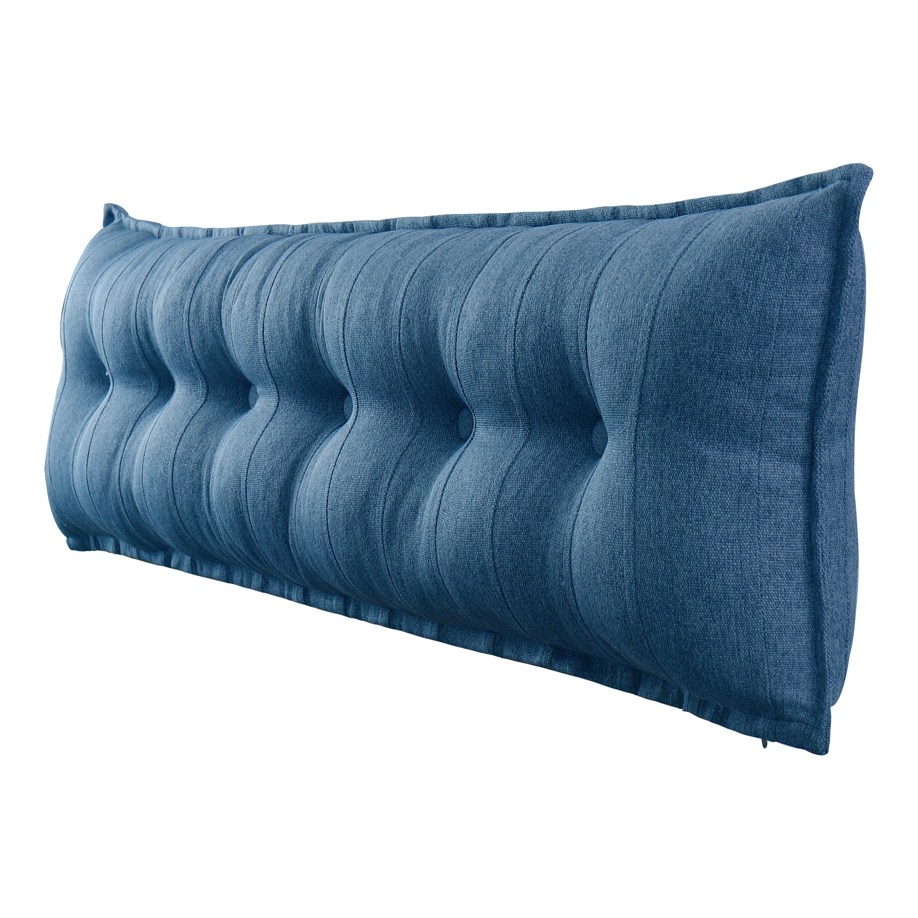 Rectangular Headboard Reading Body Pillow Linen-Blue