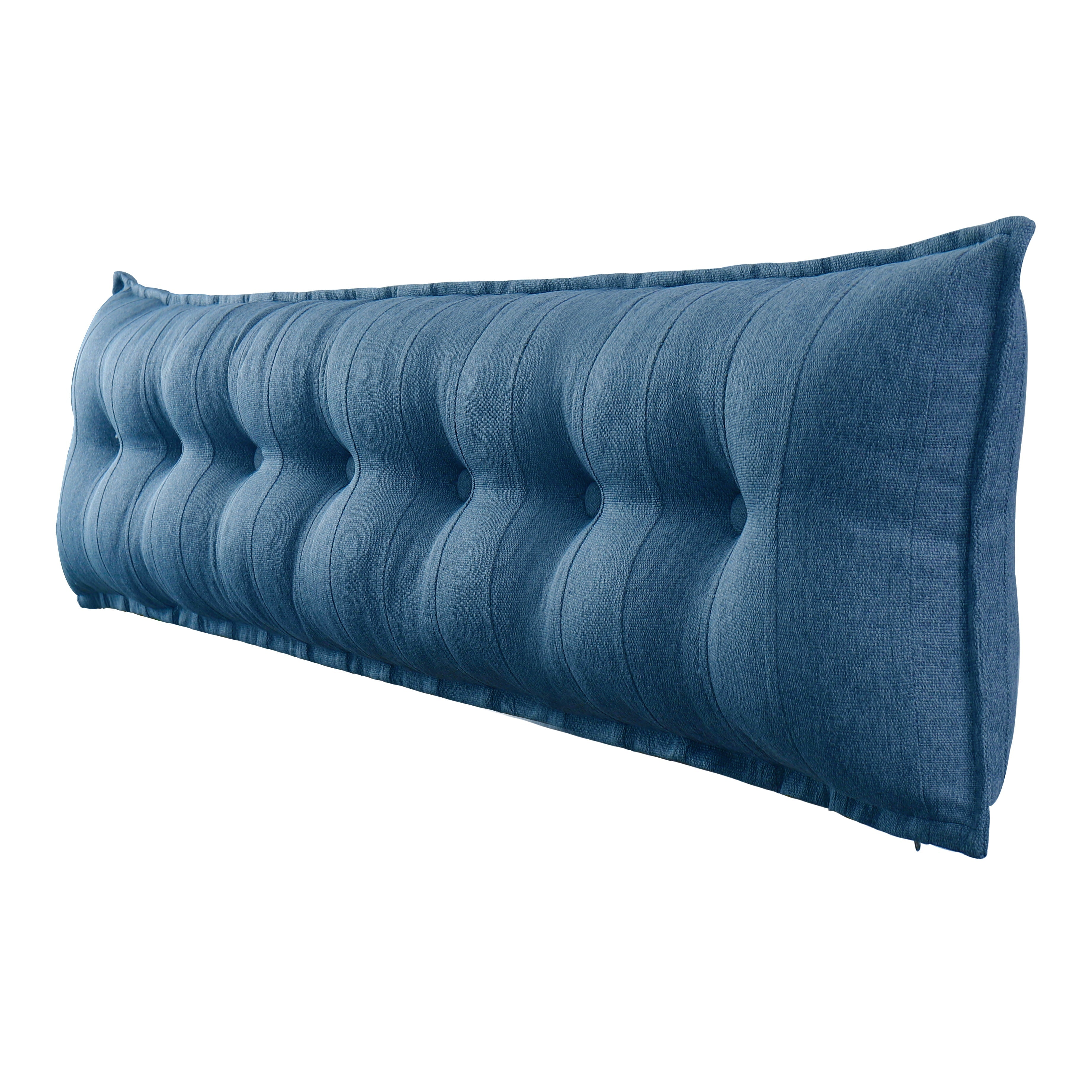 Rectangular Headboard Reading Body Pillow Linen-Blue