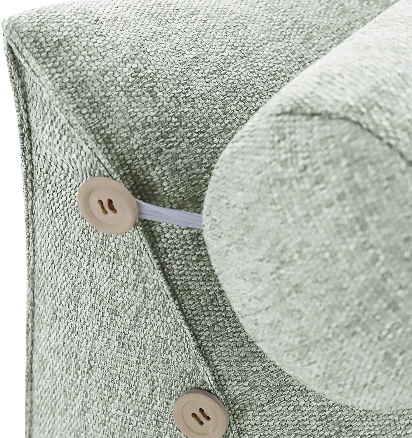 Adjustable Neck Back Support Pillows With Bolster Linen—White 23.5 Inches