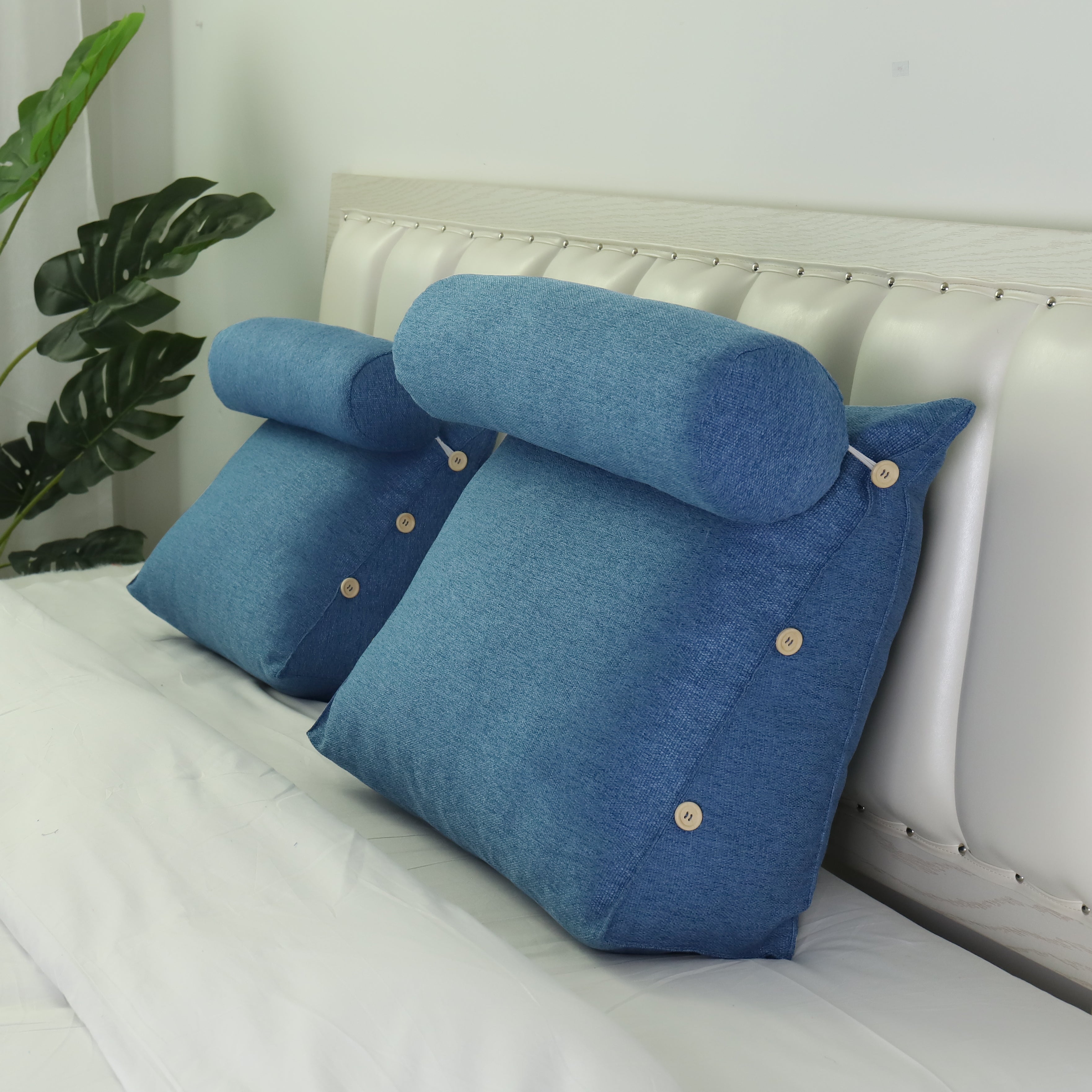 Adjustable Neck Back Support Pillows With Bolster Linen