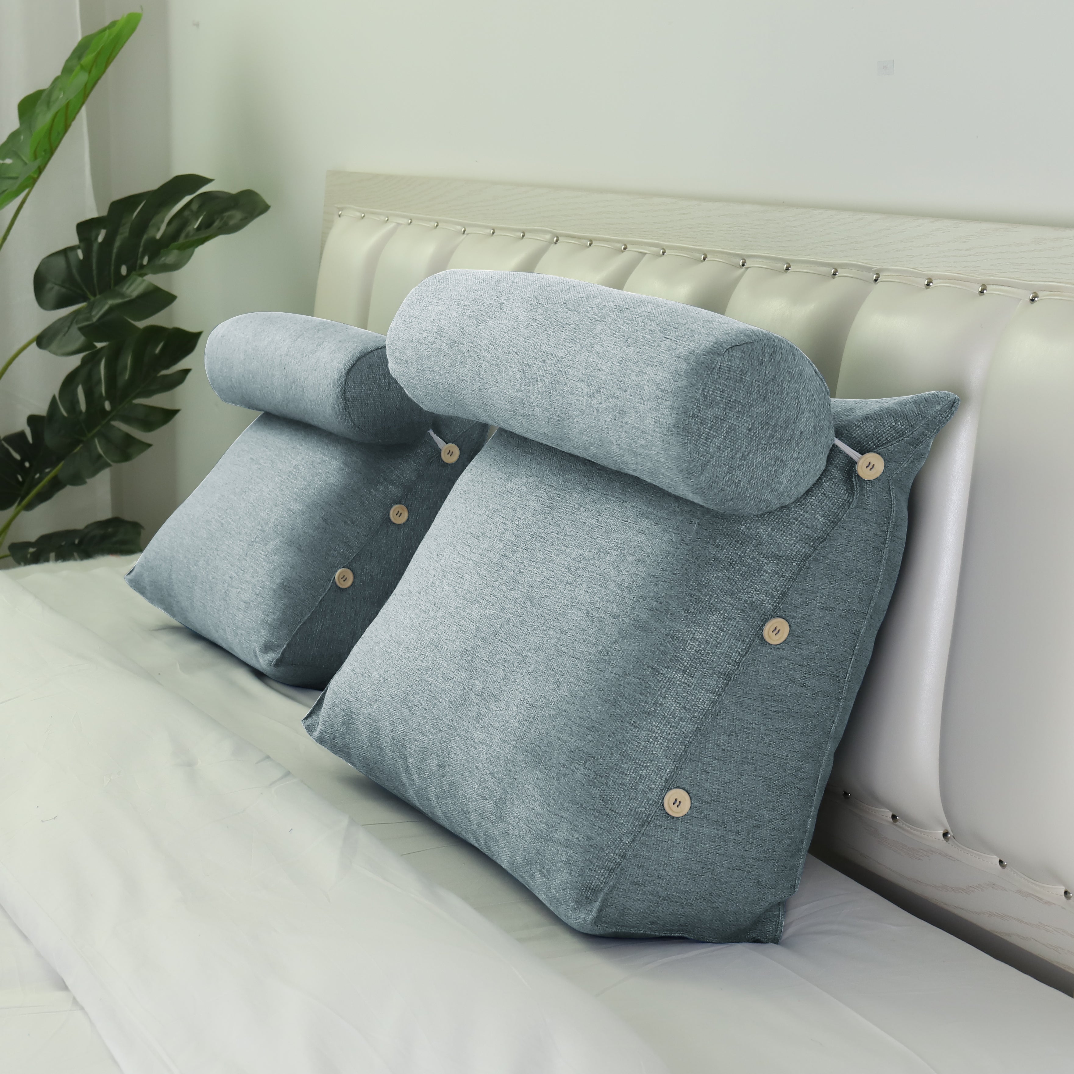 Adjustable Neck Back Support Pillows With Bolster Linen