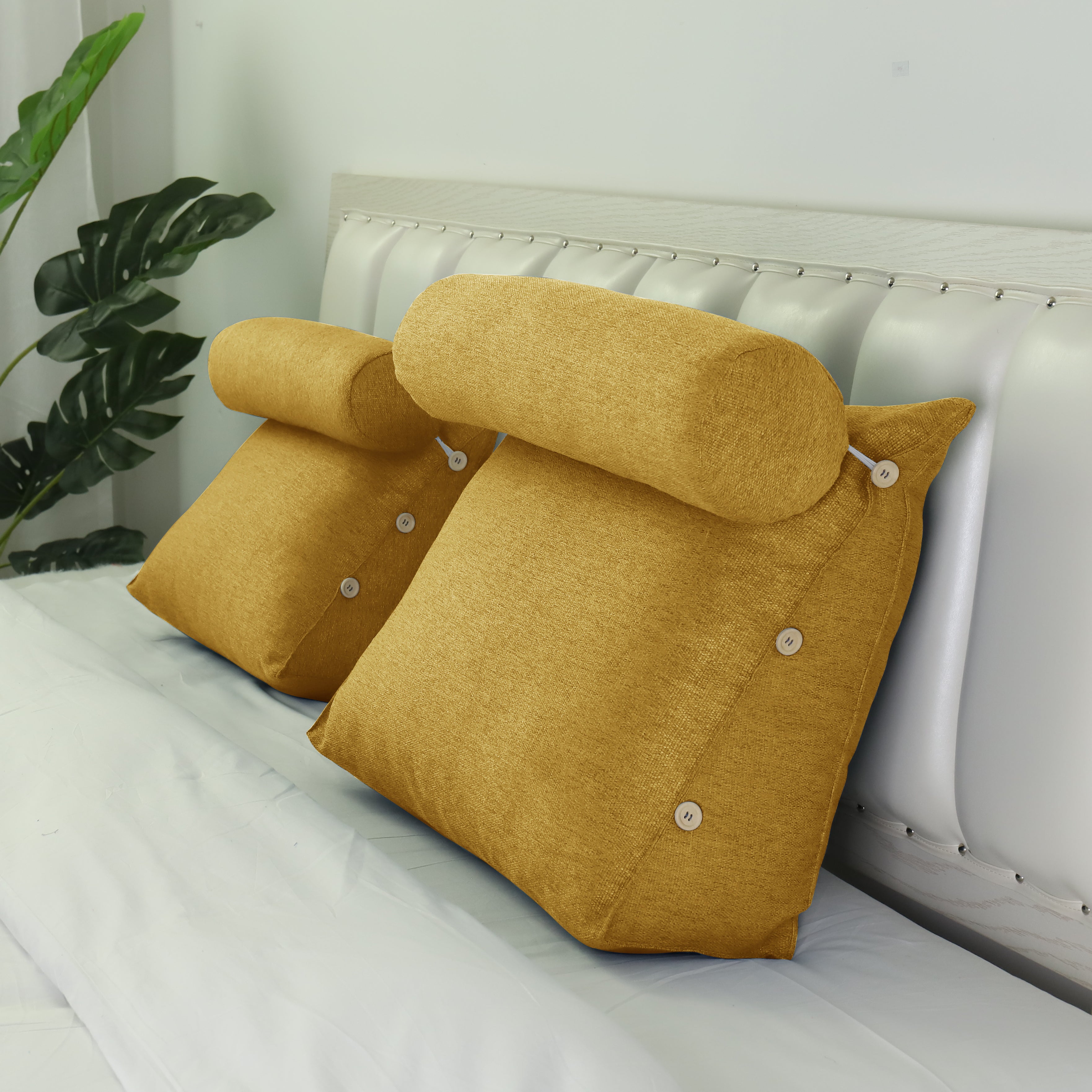 Adjustable Neck Back Support Pillows With Bolster Linen